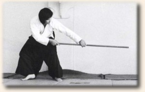 Sugano Sensei demonstrating jo techniques - circa 1975